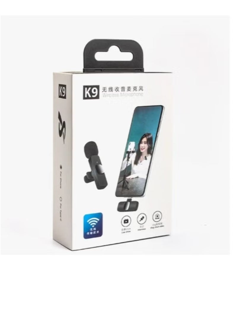 K9 K9 Dual Wireless Microphone for iPhone/Android – Professional Lavalier Mic for Mobile Phone, Vlogging, Live Broadcast, and Video Recording  - Image 1
