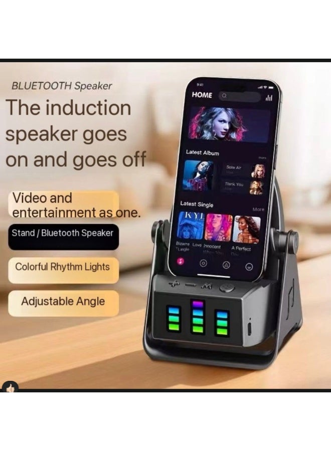 ACLIX Multifunctional Induction Bluetooth Speaker – Adjustable Phone Stand with RGB Rhythm Lights - Image 1