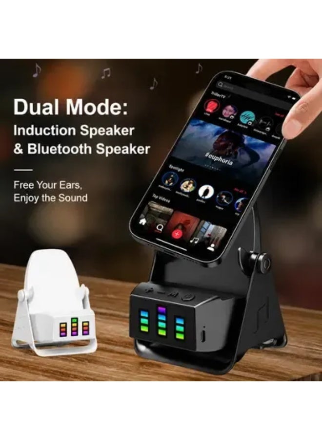 ACLIX Multifunctional Induction Bluetooth Speaker – Adjustable Phone Stand with RGB Rhythm Lights - Image 3