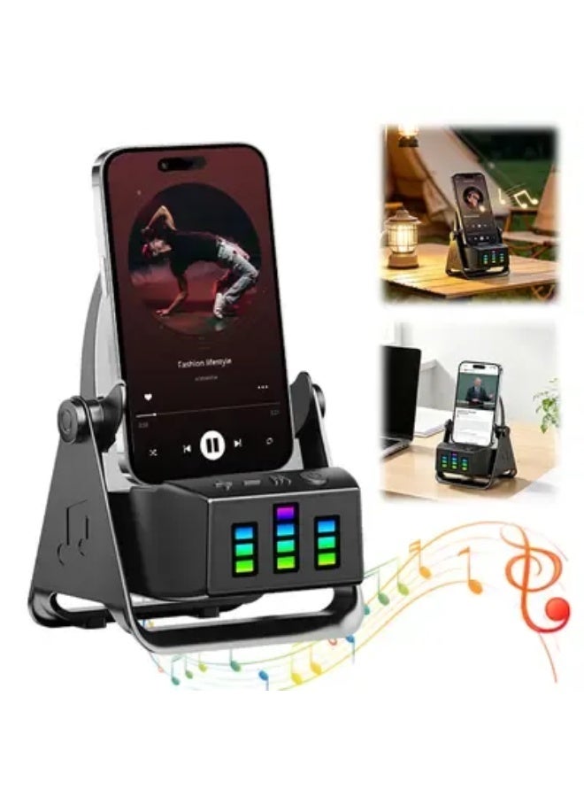 ACLIX Multifunctional Induction Bluetooth Speaker – Adjustable Phone Stand with RGB Rhythm Lights - Image 4