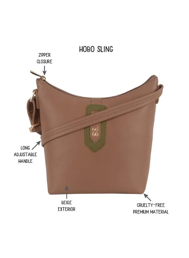 Baggit Baggit Women Beige Sling Bag Small Size | Ladies Stylish Casual Cross Body Purse Handbag
