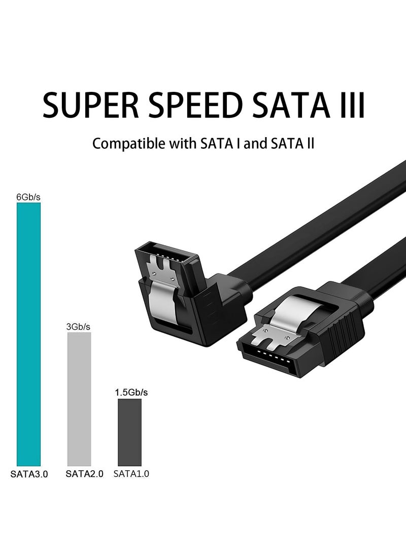 كابل SATA III، كابل بيانات HDD SDD مستقيم بسرعة 6 جيجابت في الثانية، كابل SATA 3.0 لمحرك الأقراص الصلبة SATA HDD، SSD، محرك الأقراص المضغوطة، ناسخ الأقراص المضغوطة، 15.75 بوصة - Image 2