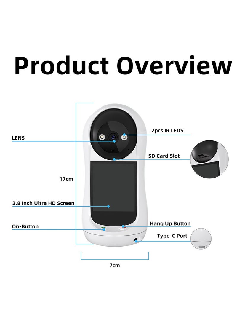 Sharpdo 2MP Wireless Baby Monitor Two-Way Intercom Temperature Display Music Player Baby Care Device - Image 2