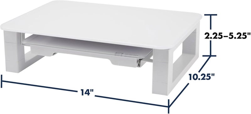Quartet Quartet Desktop Glass Monitor Riser for Computer with DryErase Board Adjustable Height Q090GMRW01 - Image 4