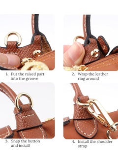 Arabest Leather Purse Straps Replacement Crossbody Shoulder Strap Adjustable for for Mini Le PLIAGE Handbag Purse（Gray）  - Image 3