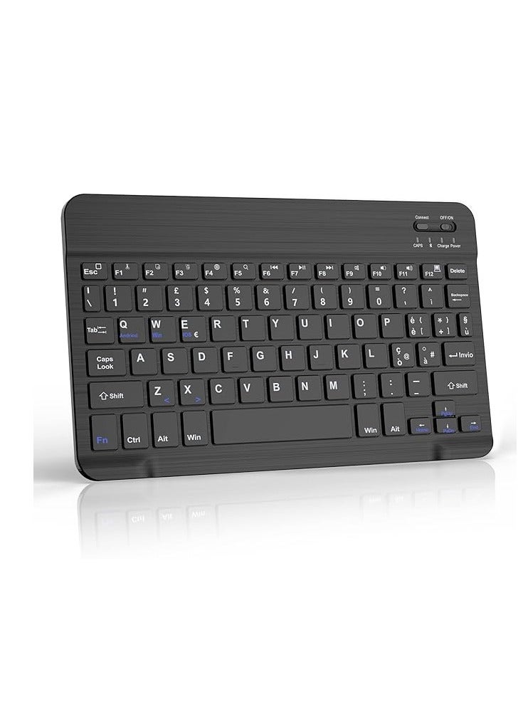 Bluetooth Keyboard for iPad, Samsung Tablet, iPad Air, iPad Pro, Lenovo, Huawei, Xiaomi iPad, Italian Keyboard for iOS/Android and Windows Devices with Bluetooth, Black - Image 1