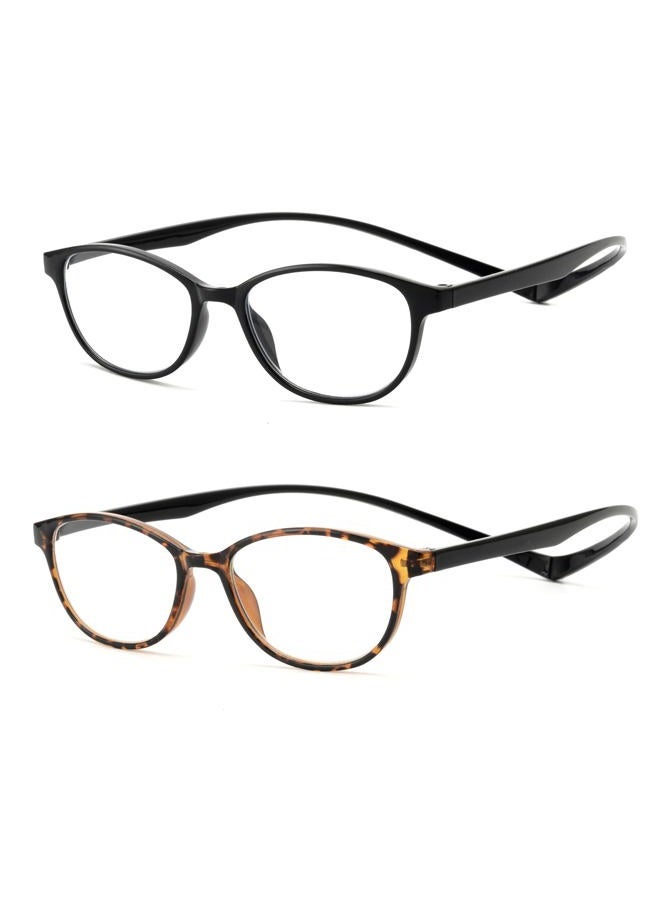 JM 2 Pack Magnetic Reading Glasses for Men Women, Hang Neck Blue Light Blocking Computer Readers Black & Tortoise +2.0 - Image 1
