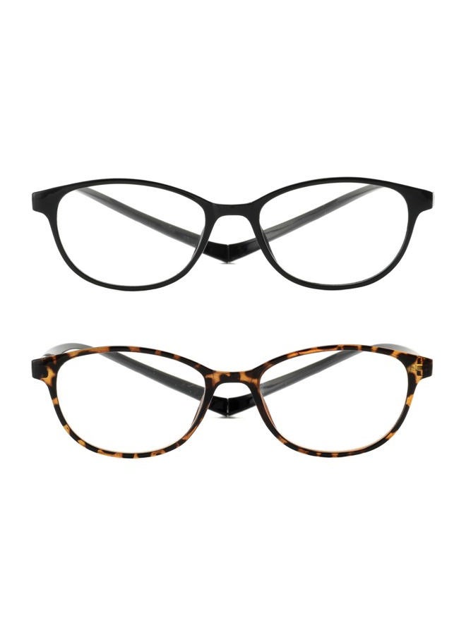 JM 2 Pack Magnetic Reading Glasses for Men Women, Hang Neck Blue Light Blocking Computer Readers Black & Tortoise +2.0 - Image 2
