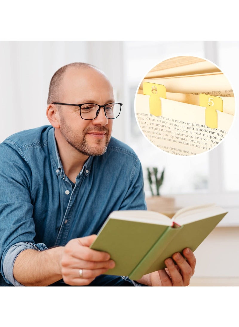 Y&D 24 Pcs Metal Bookmarks, Number Bookmarks Brass Clip for Page Mark Teachers Students Book Lovers (Gold) - Image 5