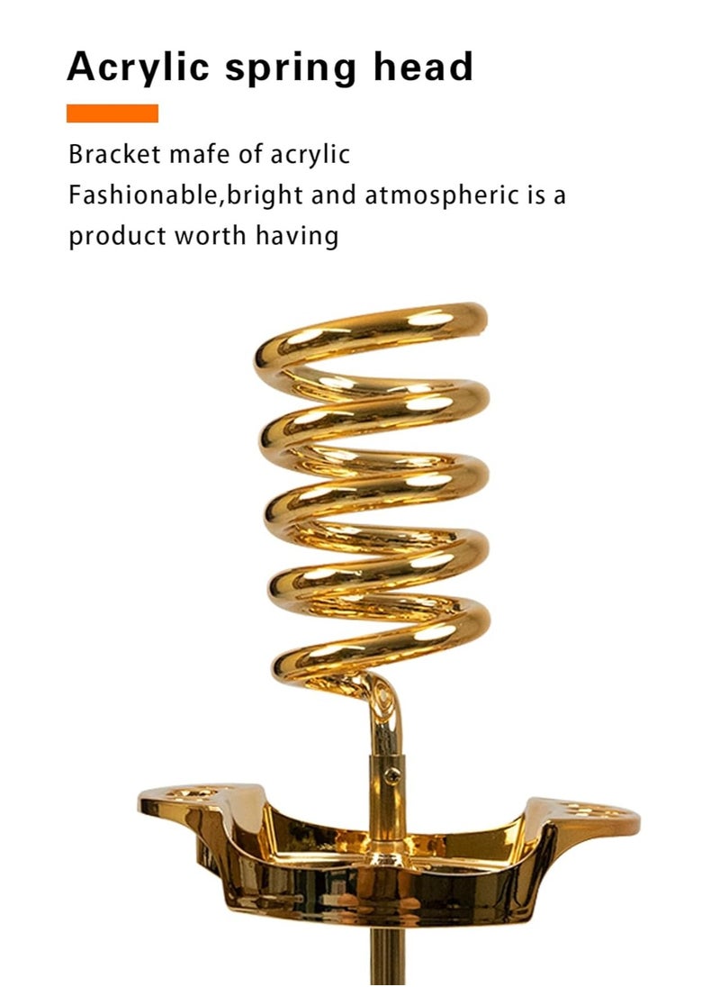 Meishida Floor-Standing Hair Dryer Holder Stand, Blow Dryer Rack with Metal Base (Gold)  - Image 2