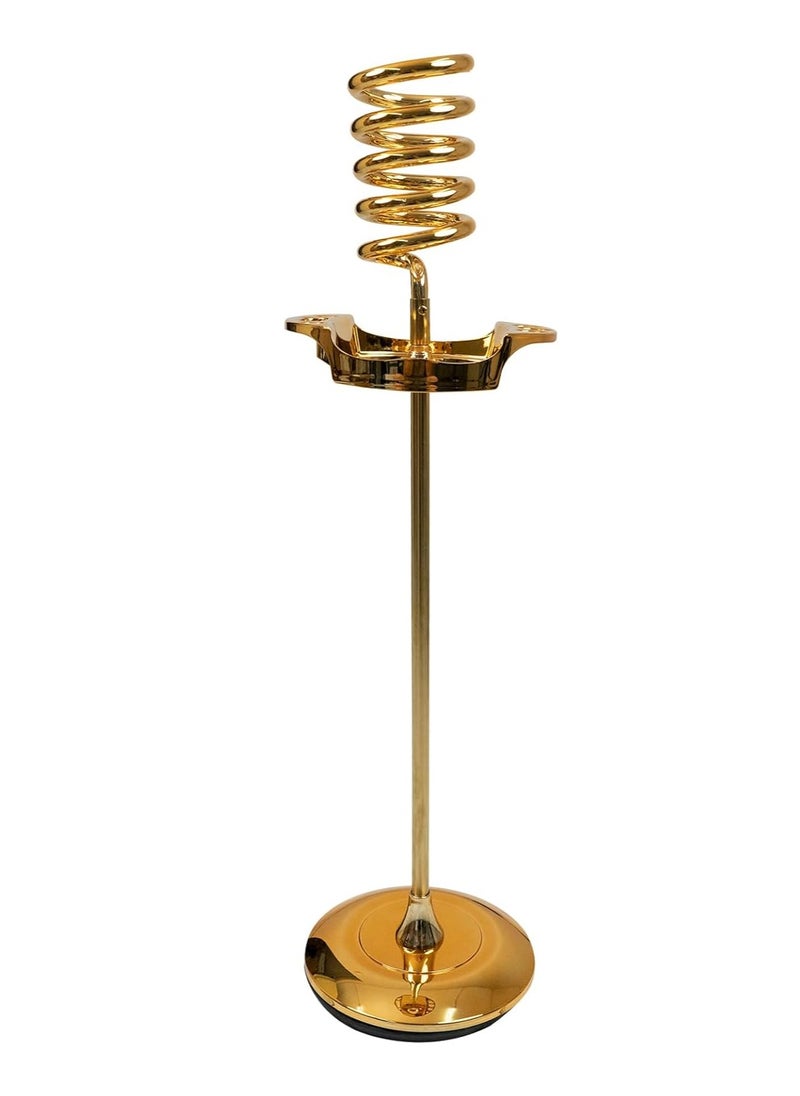 Meishida Floor-Standing Hair Dryer Holder Stand, Blow Dryer Rack with Metal Base (Gold)  - Image 1