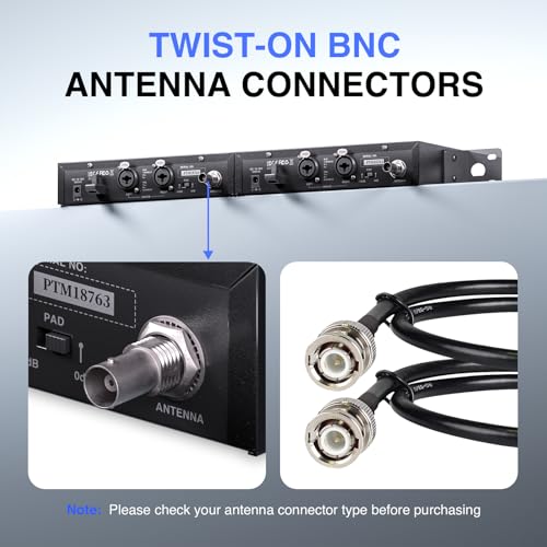 Phenyx Pro BNC Antenna Kit, Two Connecting Cables 50cm/1.6FT for Front-Mounting Antennas, Metal Rack Plates Included, Suitable for Half-Rack Wireless Systems (ANTK-HR2A) - Image 2
