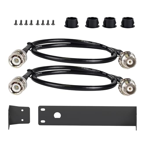 Phenyx Pro BNC Antenna Kit, Two Connecting Cables 50cm/1.6FT for Front-Mounting Antennas, Metal Rack Plates Included, Suitable for Half-Rack Wireless Systems (ANTK-HR2A) - Image 1