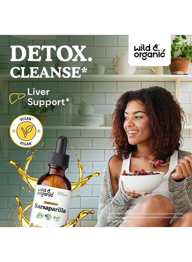 Wild & Organic Sarsaparilla Root Drops - Detox Cleanse Drops - Sarsaparilla Powder Based Tincture - Vegan, Sugar & Alcohol-Free Liquid Supplement - 2 fl oz - Image 2