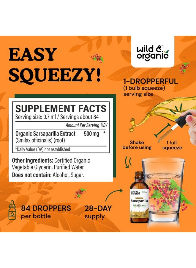Wild & Organic Sarsaparilla Root Drops - Detox Cleanse Drops - Sarsaparilla Powder Based Tincture - Vegan, Sugar & Alcohol-Free Liquid Supplement - 2 fl oz - Image 3