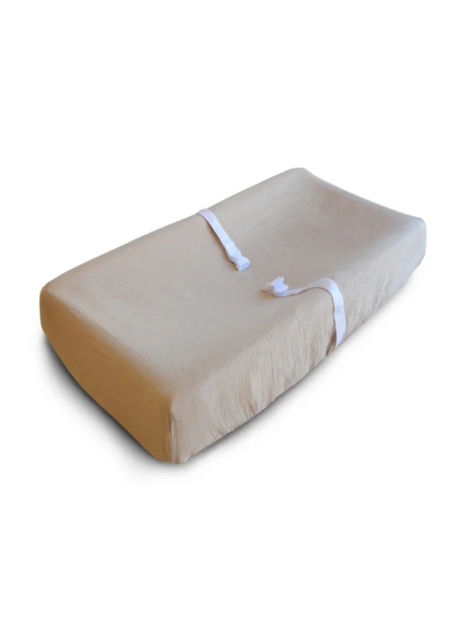 mushie Changing Pad Cover Pale Taupe
