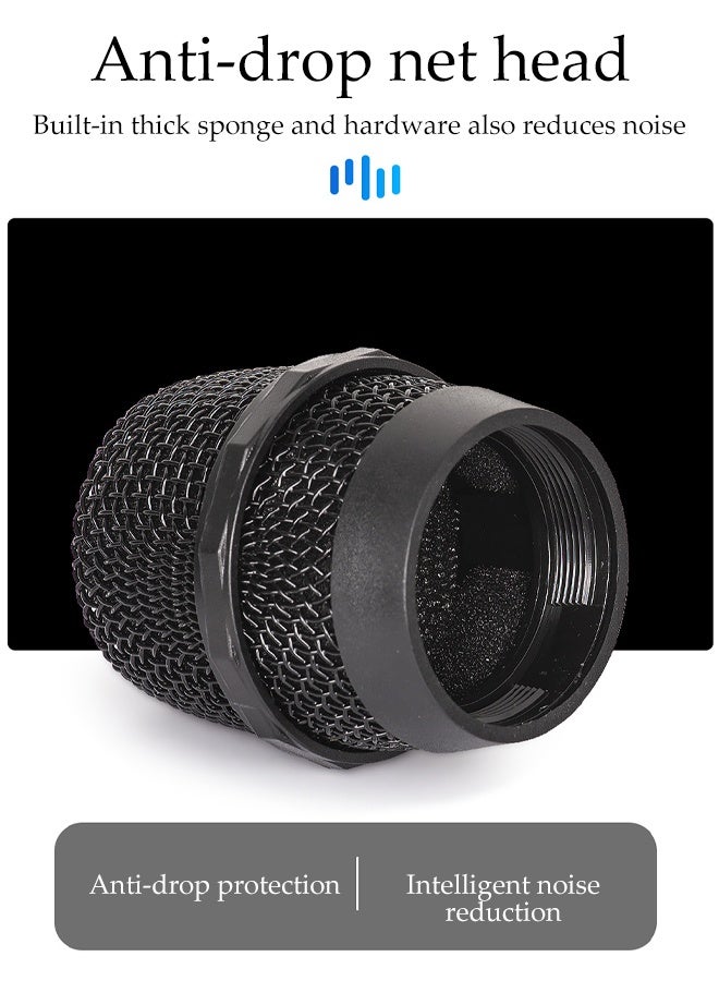 DUNISO Wireless Microphone，Handheld Dynamic Wireless Mic，Plug And Play，Anti Interference,Equipped With Battery, Adapter, Charging Cable,Windproof Sponge， And Anti Slip Ring，Suitable For Singing, Karaoke, Church, Speech, Wedding, Party - Image 5