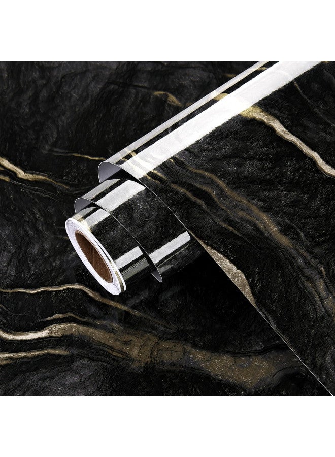 Wallercity ورق جدران ماربل بيج لامع من واليرسيتي - ورق لاصق قابل للإزالة لأسطح العمل - فينيل مقاوم للماء - ورق حائط لاصق للجدران - خلفيات - ورق جدران جرانيت - رول ديكور 15.8x236 إنش - Image 1