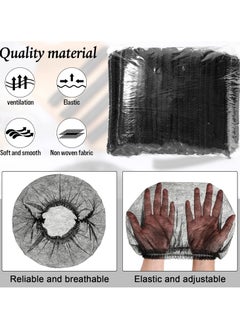 Lebo 200 Piece Disposable Surgical Caps, Hair Net Elastic Dust Cap for Food Service Kitchen Head Cover, Black  - Image 3