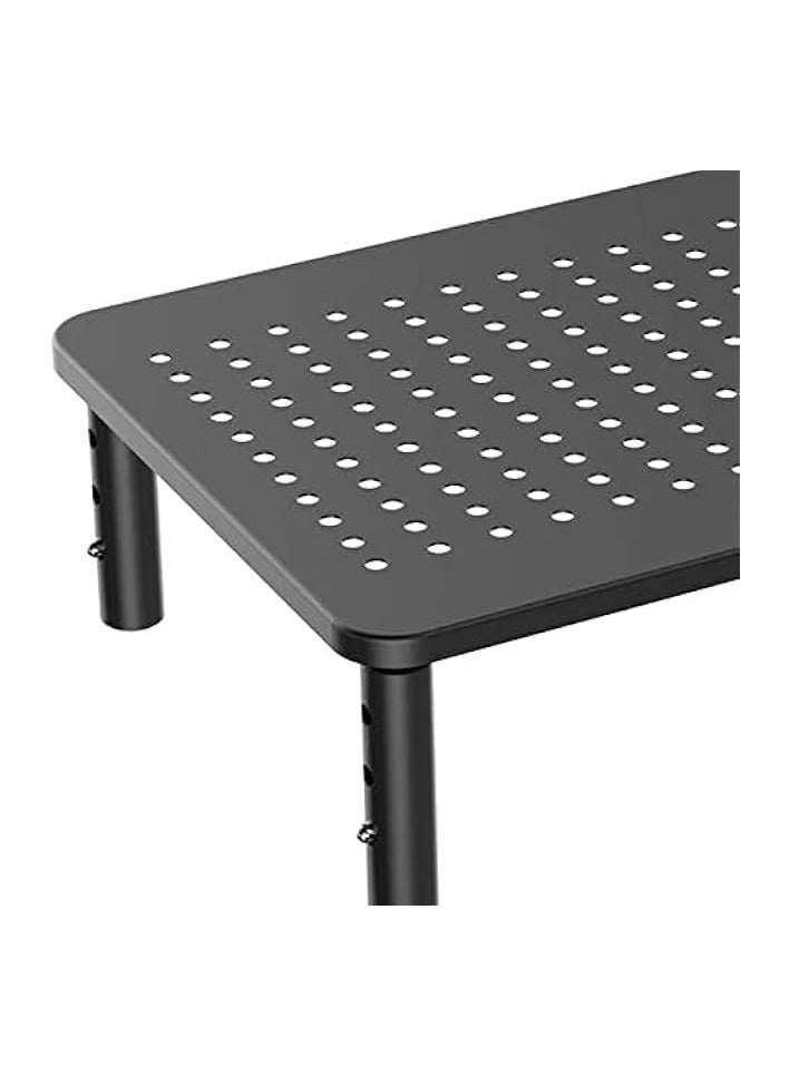 PROMASS Monitor Stand Riser for Computer, Laptop, Printer, Notebook and All Flat Screen Display with Vented Metal Platform and 3 Height Adjustable Underneath Storage, 1 Pack, Black - Image 5