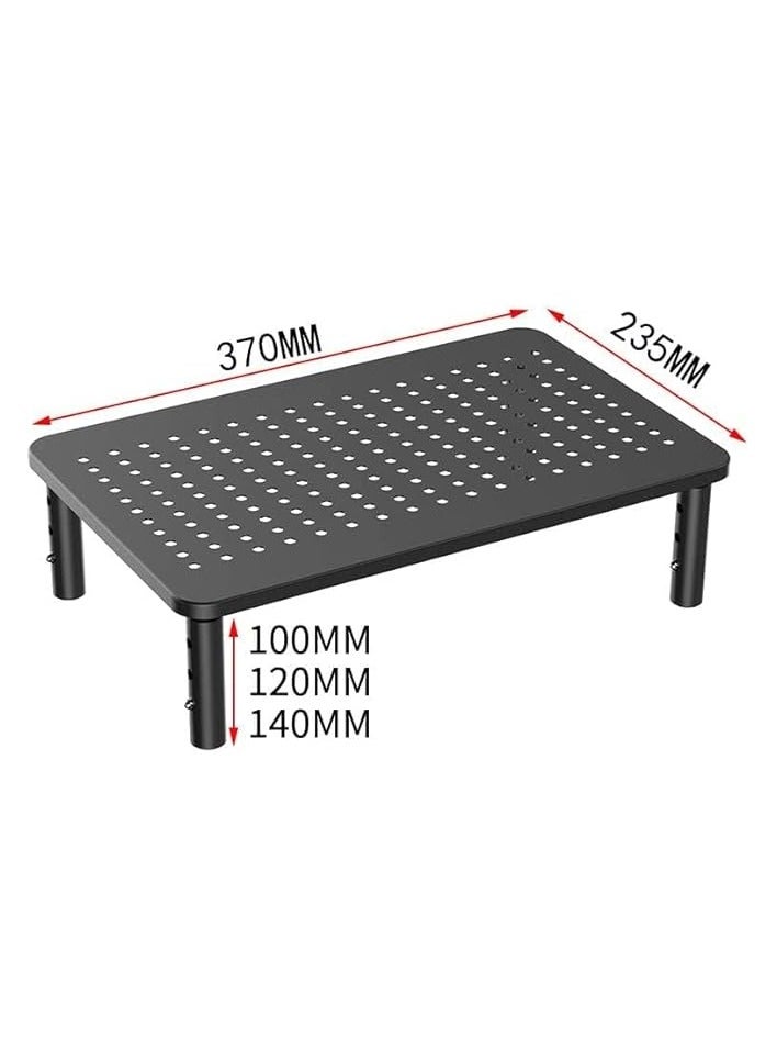 PROMASS Monitor Stand Riser for Computer, Laptop, Printer, Notebook and All Flat Screen Display with Vented Metal Platform and 3 Height Adjustable Underneath Storage, 1 Pack, Black - Image 3