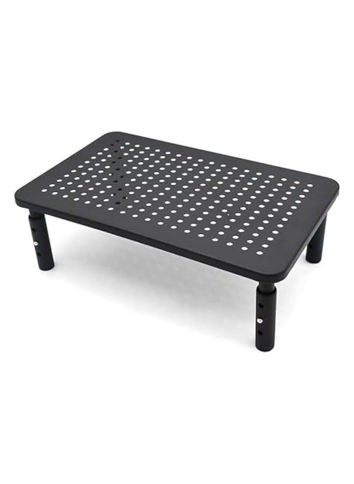 PROMASS Monitor Stand Riser for Computer, Laptop, Printer, Notebook and All Flat Screen Display with Vented Metal Platform and 3 Height Adjustable Underneath Storage, 1 Pack, Black - Image 1