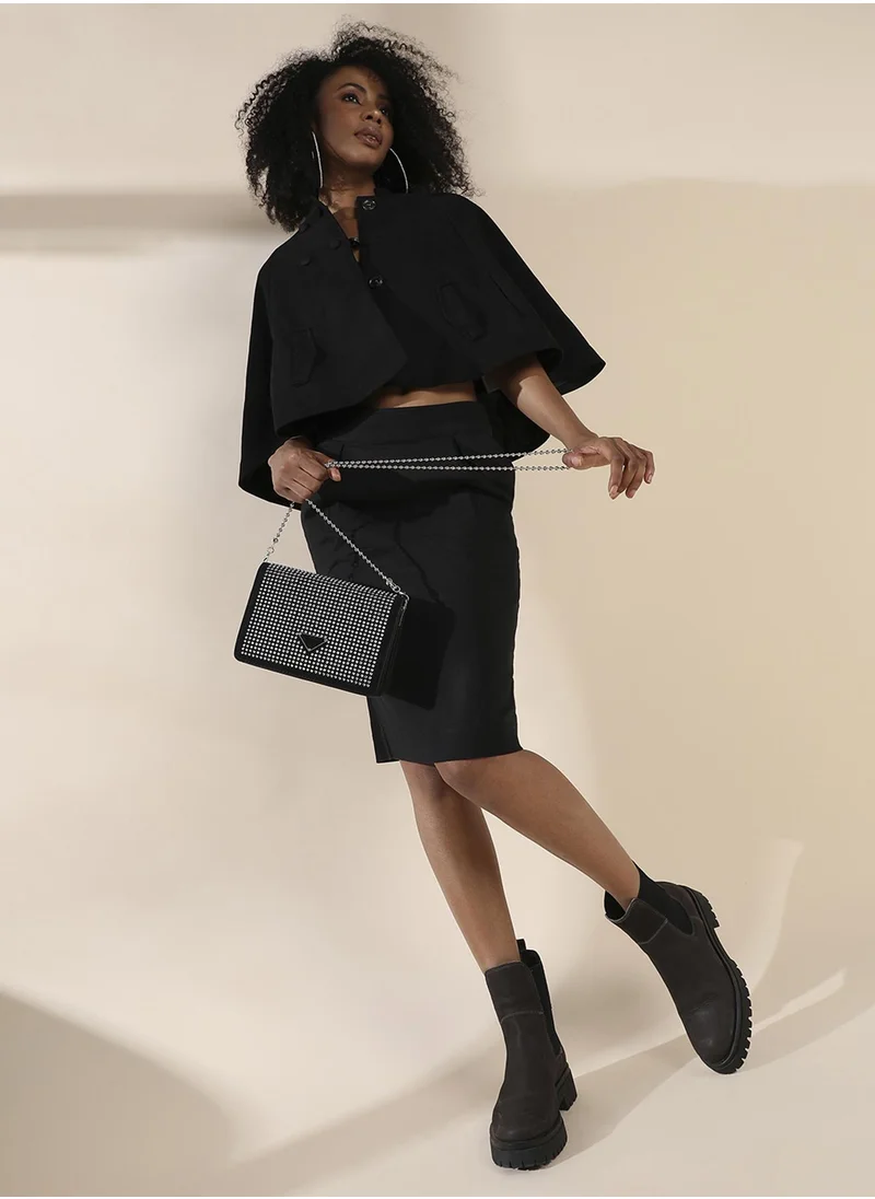 Haute Sauce Studded Triangle Sling Bag - Black