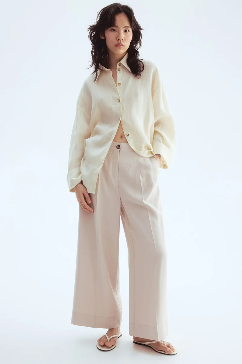 H&M Wide ankle-length trousers