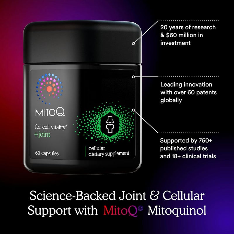 MitoQ Joint Advanced CoQ10 Antioxidant Supplement  Contains Mitoquinol Mesylate  Green Lipped Mussel Omega Oil Extract  Supports Healthy Joint Mobility and Cell Vitality 60 Softgel Capsules - Image 3