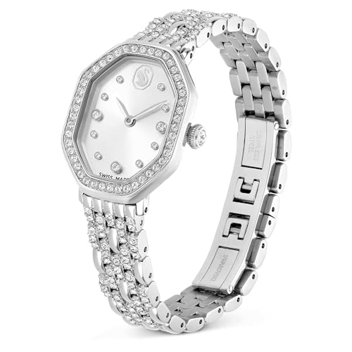 Swarovski Dextera Octagon Watch Swiss Made Metal Bracelet Silver Tone Stainless Steel - Image 3