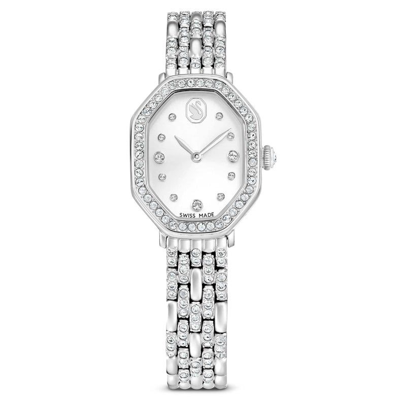 Swarovski Dextera Octagon Watch Swiss Made Metal Bracelet Silver Tone Stainless Steel - Image 2
