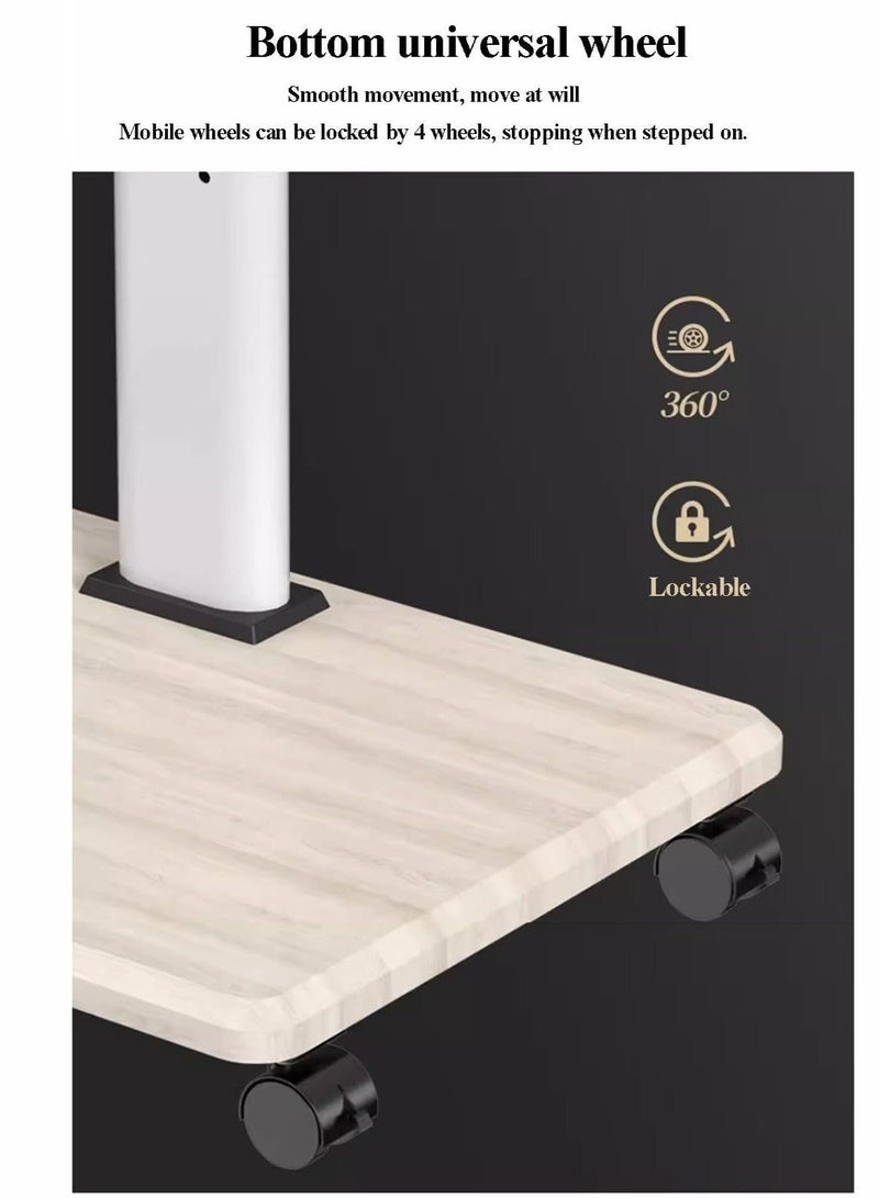 WALALLA Mobile TV Stand with Wheels for 32-75 Inch LCD LED Flat Curved Screen, Height Adjustable Mobile Portable TV Stand with Media Stand Tray - Image 3