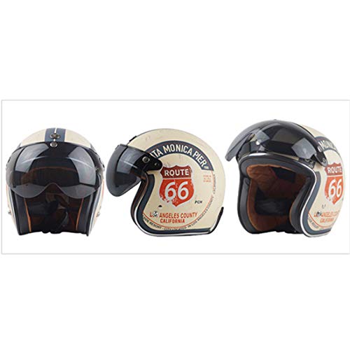 VCOROS Universal Motorcycle Retro Pilot-Style Standard 3 Snap-Button Visor Flip Up Down Open Face Helmet Half Face Shield(Black) - Image 5