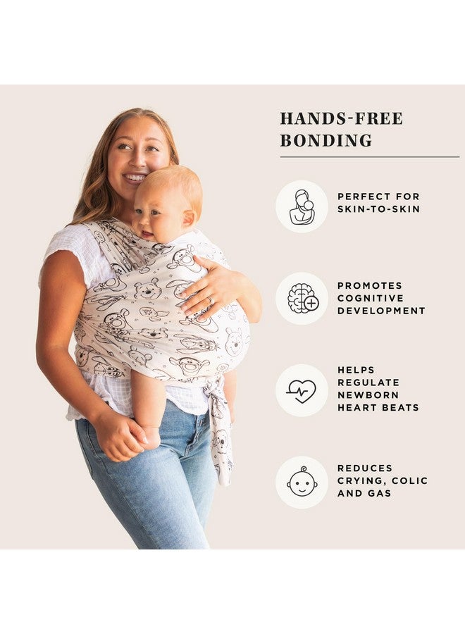 Moby Baby Wrap Carrier Featherknit for Newborns to Toddlers (8-33lbs), Infant Sling Carrier, Lightweight & Hands Free Design, Adjustable for All Body Types (Disney's Winnie The Pooh & Pals) - Image 3