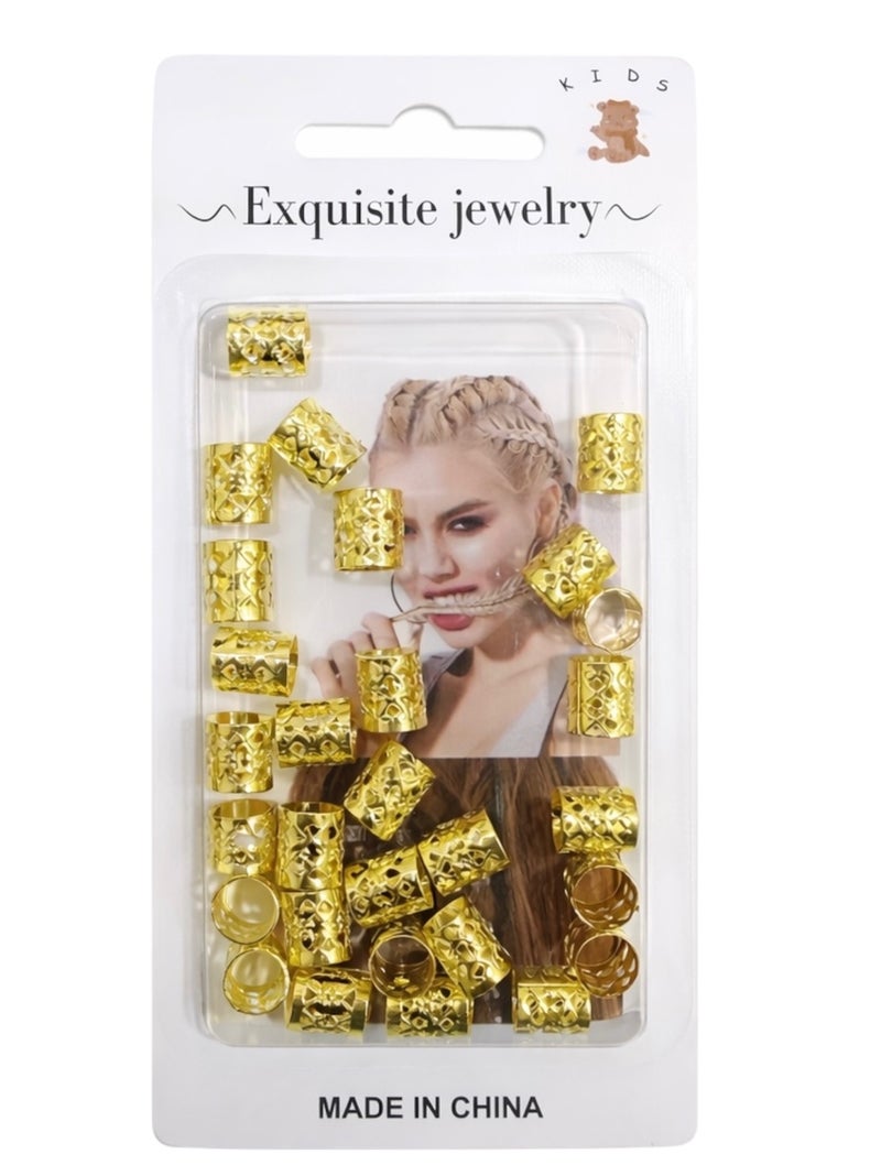 30 قطعة من حلقات إكسسوارات الشعر والحجاب الذهبية أنيقة للحفلات والمناسبات الخاصة - Image 5