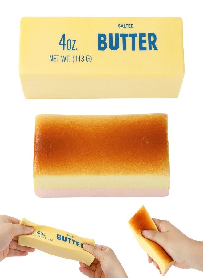Sinbana Squeeze Butter Toy, PU Funny Slow Rising Butter Stick & Cheese Squeeze Toy for Office School Home Anxiety Relieving and Decompression Imitation Gifts - Image 1