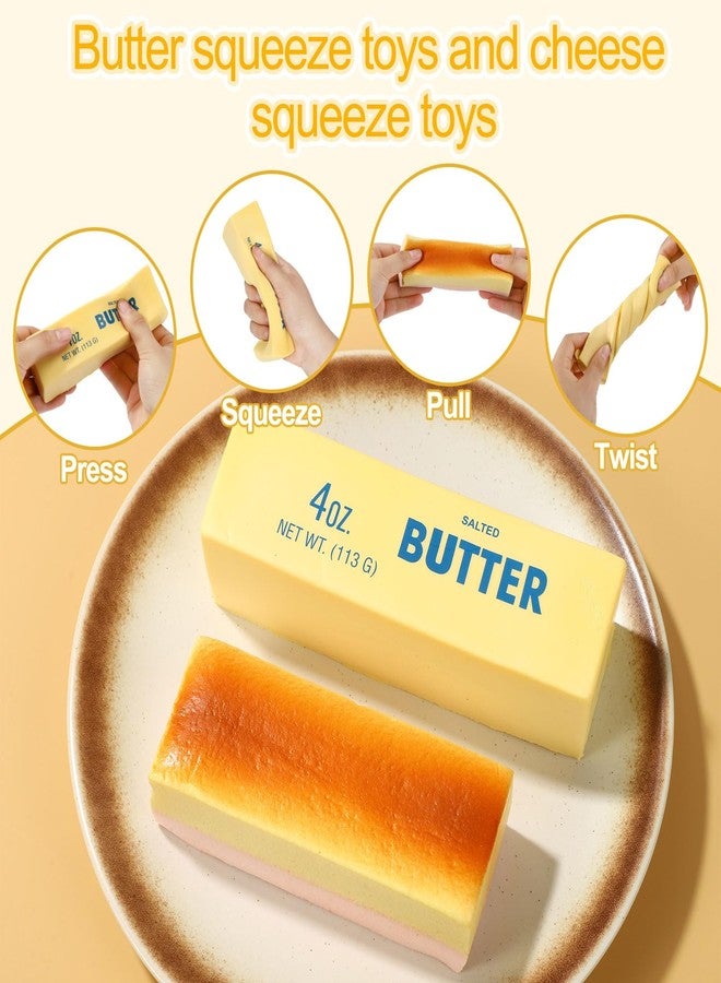 Sinbana Squeeze Butter Toy, PU Funny Slow Rising Butter Stick & Cheese Squeeze Toy for Office School Home Anxiety Relieving and Decompression Imitation Gifts - Image 4