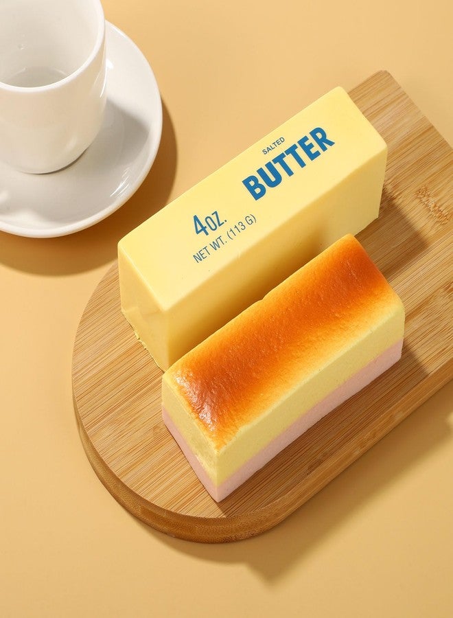 Sinbana Squeeze Butter Toy, PU Funny Slow Rising Butter Stick & Cheese Squeeze Toy for Office School Home Anxiety Relieving and Decompression Imitation Gifts - Image 3