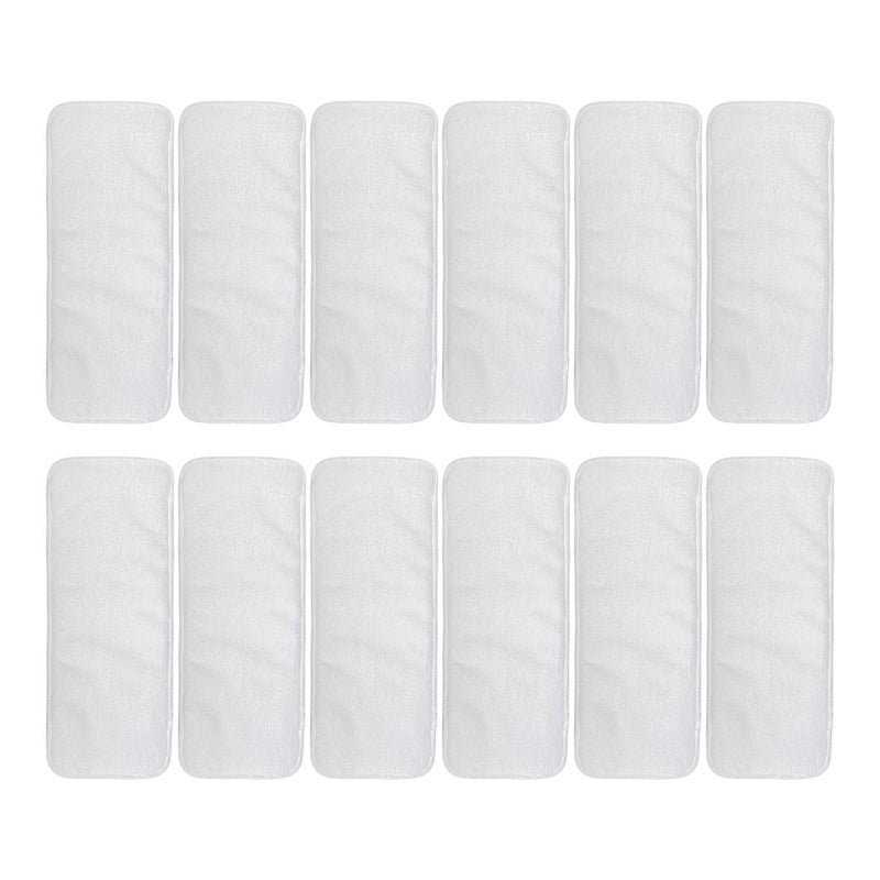 ALVABABY 12pcs Microfiber Inserts,Soft Cloth Diaper Liner,3-Layer Absorbent Inserts,Reusable for Baby Cloth Diapers 12T - Image 1