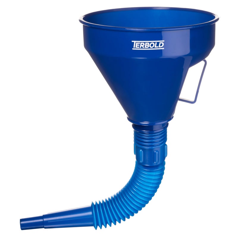 Terbold Automotive Flex Funnel with Hose | Wide Mouth Flexible Oil Funnel for Automotive Use - Gas, Transmission Fluid, Car Fuel, Oil Change (Blue) - Image 1