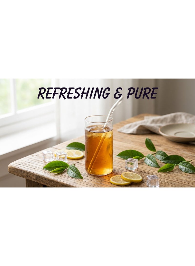 KINGMAZI 12 Pcs Glass Straws Shatter Resistant With Cleaning Brush Dishwasher Safe Bar Drinking Straws Perfect For Cocktail Smoothies Coffee Juice Clear - Image 2