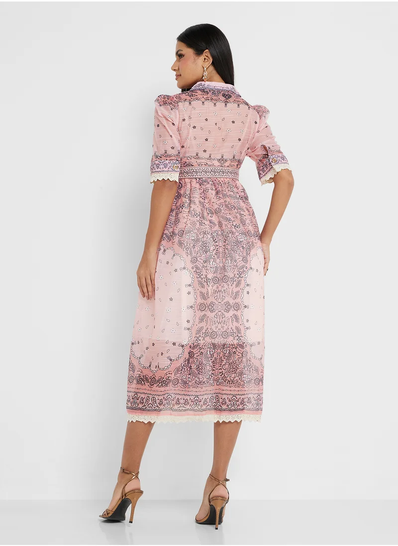 Khizana Abstract Printed Dress