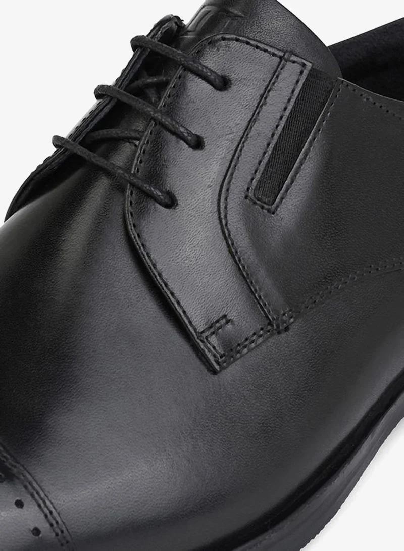 DUCHINI BLACK Men Leather Lace-Up Derby Shoes for Men | Best Price UAE