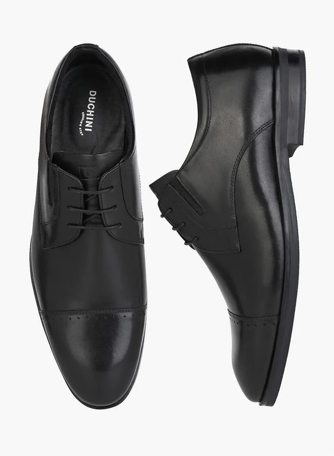 DUCHINI Men Leather Lace-Up Derby Shoes