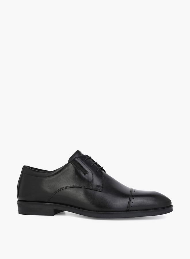 DUCHINI Men Leather Lace-Up Derby Shoes - Image 3