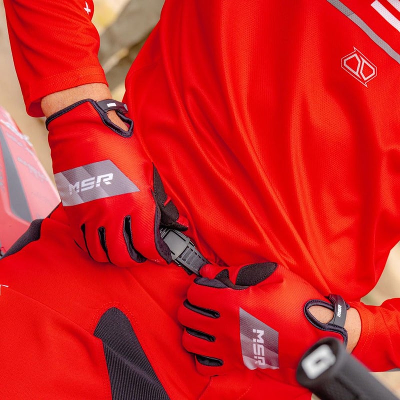 MSRâ„¢ Axxis Proto Riding Gloves â€“ Unisex Red/Grey â€“X-Large - Lightweight Motocross, MTB, BMX & Powersports Gloves for Men & Women - Image 4