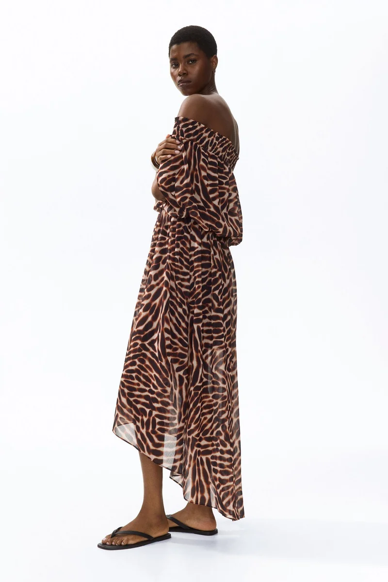 H&M  Off-the-shoulder chiffon dress for Women | Best Price UAE