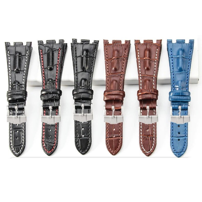 Bluejw Direct Sales Replacement Watch Strap – 28mm Crocodile-Embossed Genuine Leather Wrist Band for Smart Watch, Easy to Replace the Watch Strap - Image 2