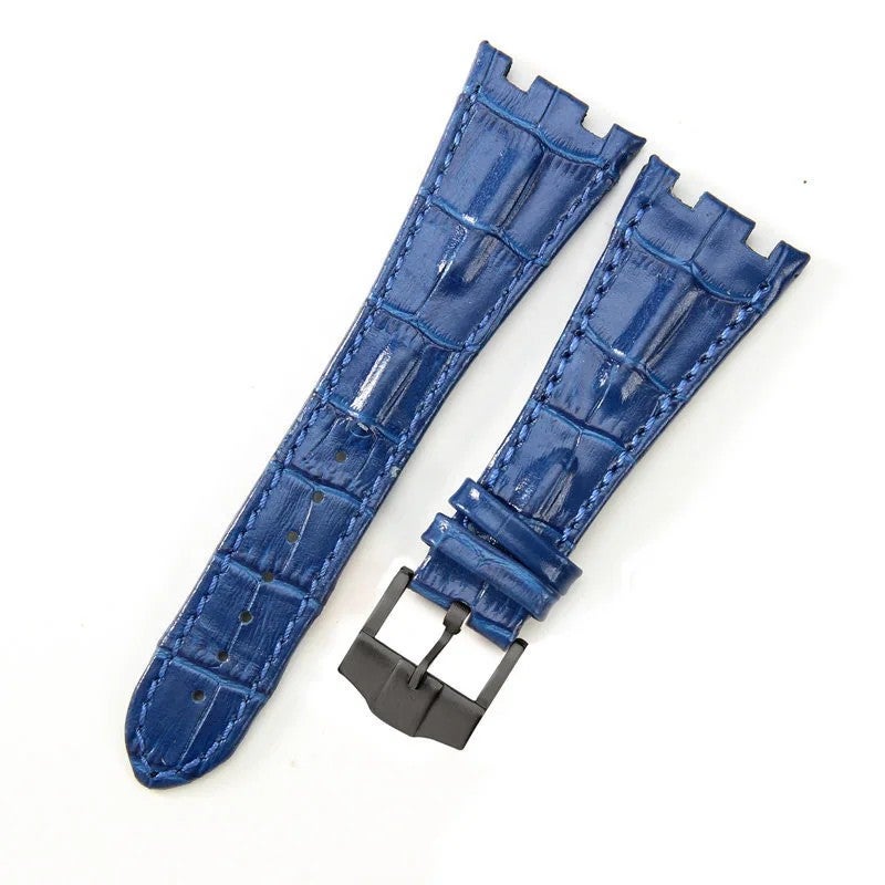 Bluejw Direct Sales Replacement Watch Strap – 28mm Crocodile-Embossed Genuine Leather Wrist Band for Smart Watch, Easy to Replace the Watch Strap - Image 1