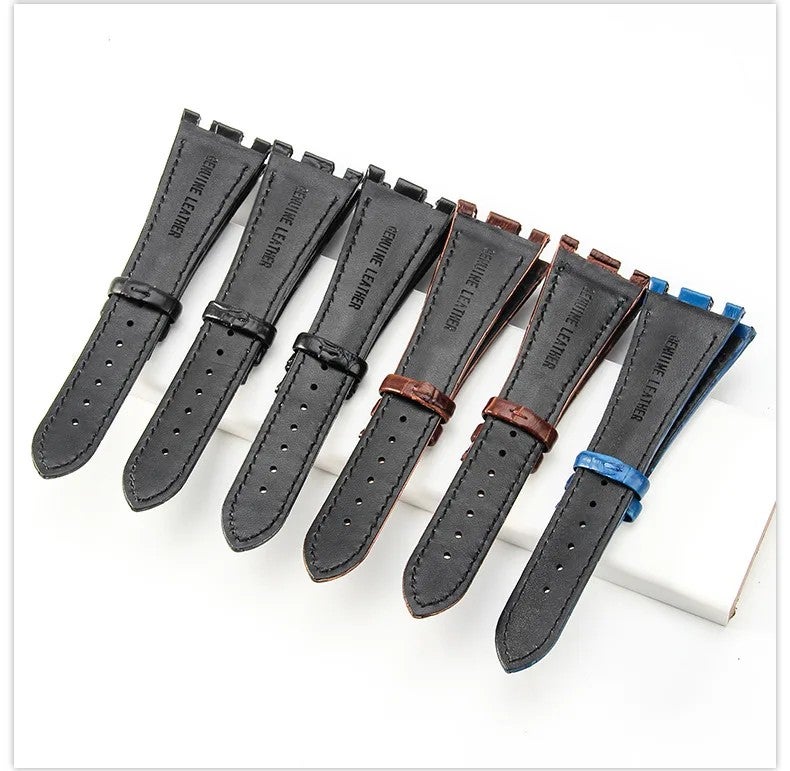 Bluejw Direct Sales Replacement Watch Strap – 28mm Crocodile-Embossed Genuine Leather Wrist Band for Smart Watch, Easy to Replace the Watch Strap - Image 4